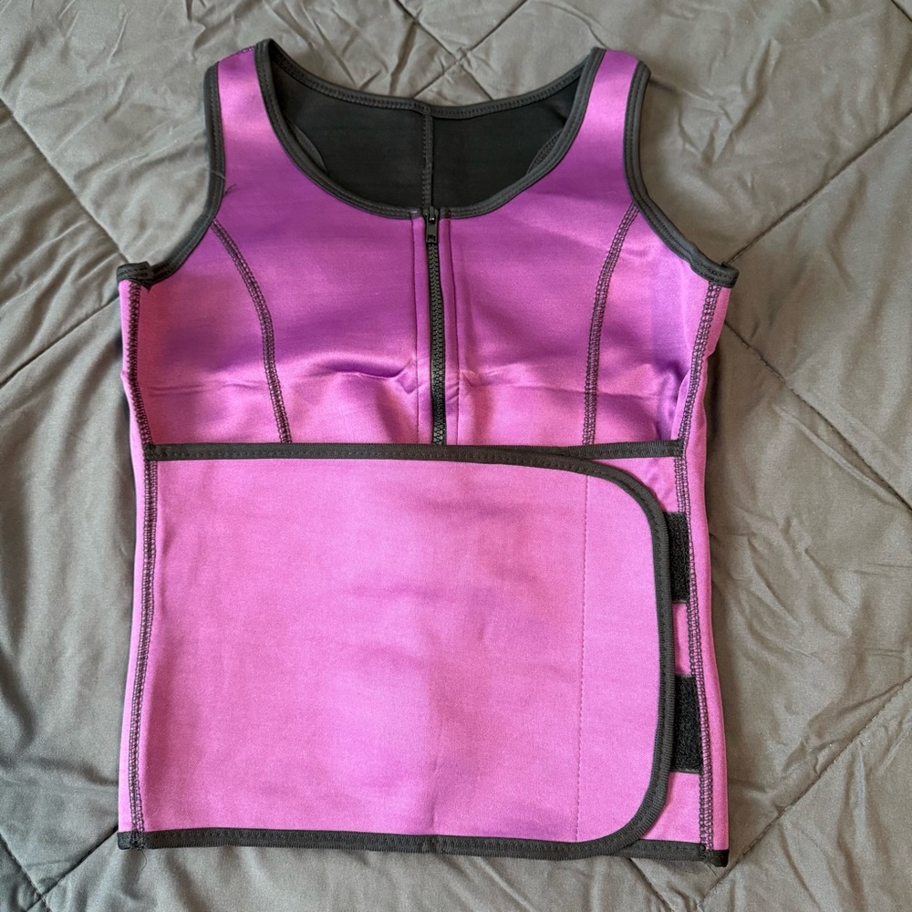 NWOT - Pink and Black Zip-Up Waist Trainer